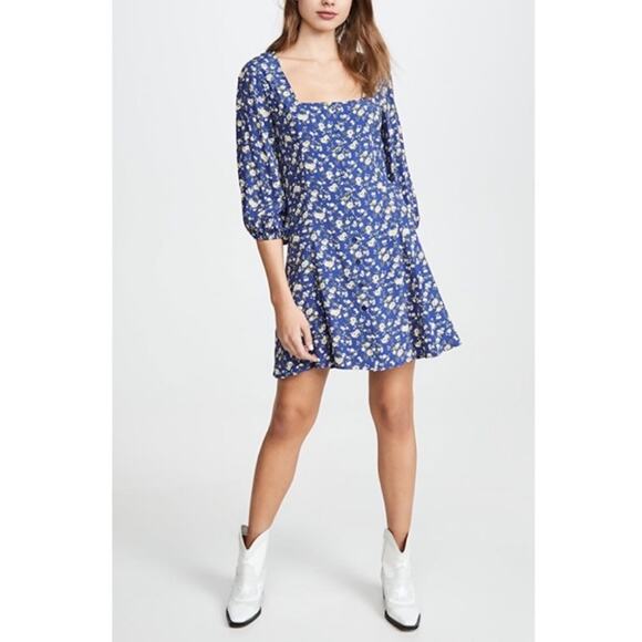 Rolla’s x Free People | Valerie Rambling Rose Dress in French Blue Size Small - Picture 4 of 14
